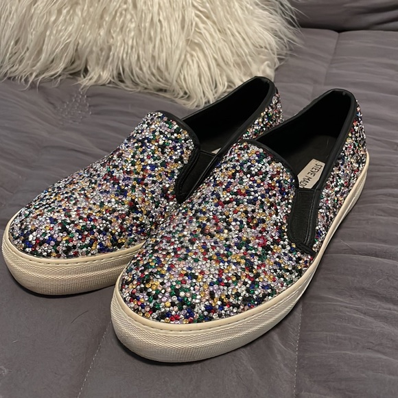Steve Madden Rhinestone Glitter Slip On Sneakers - 8 - Picture 2 of 2